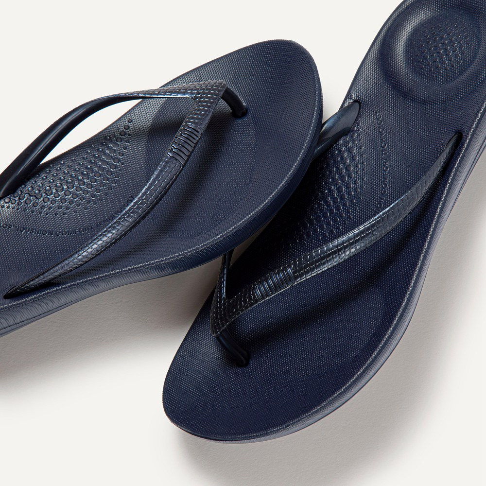 Fitflop Womens Flip-flops Navy - Iqushion Ergonomic - HN5718024